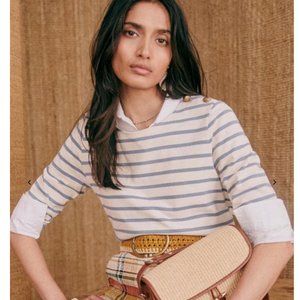 Sezane COLETTE MARINIÈRE  Vintage blue / ecru $100